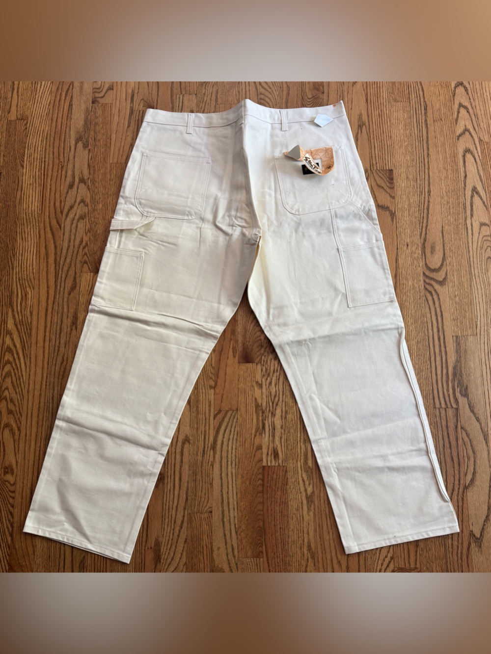New Stan Ray Pants Mens 46x32 Carpenter Painter Speckled Off White Made in USA